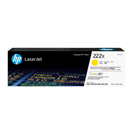 HP W2222X Orjinal Sari Toner,Laserjet Pro 3201,3203,3204,3288,MFP3303,3388