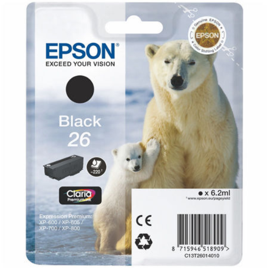 Epson T266 Orjinal Siyah Kartus-C13T26614010